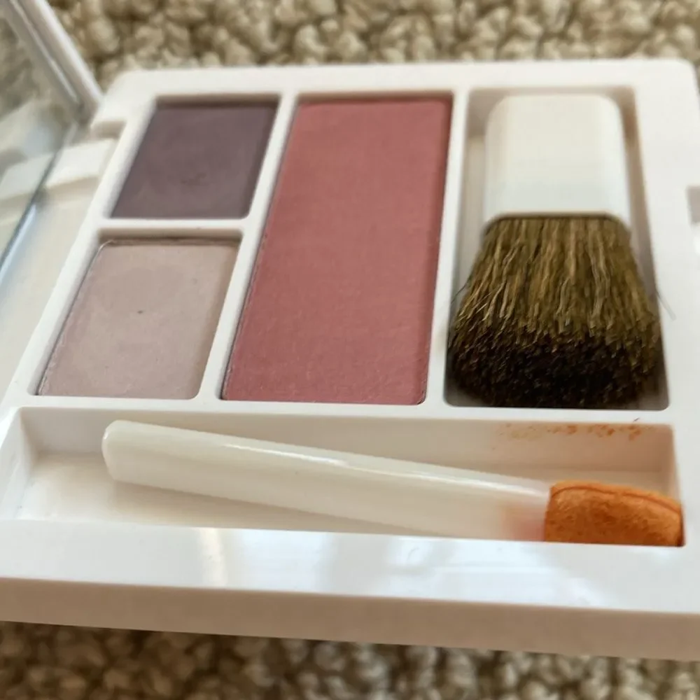 Clinique White Compact Mauve Purple Nude Shades Like New